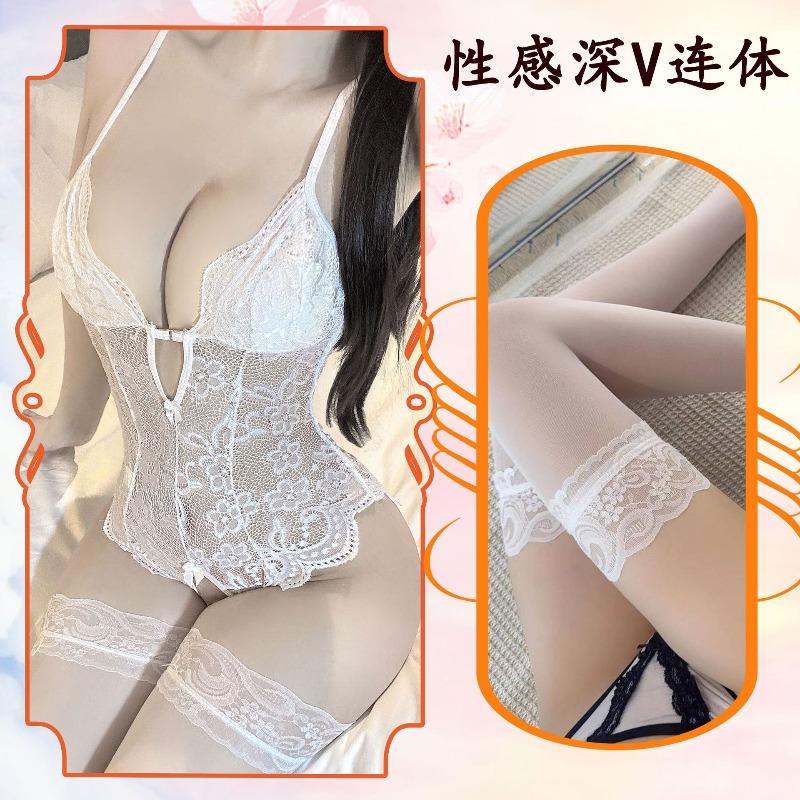 Sexy lingerie sexy free pajamas lace uniform hot open flirting seduction onesie suit women