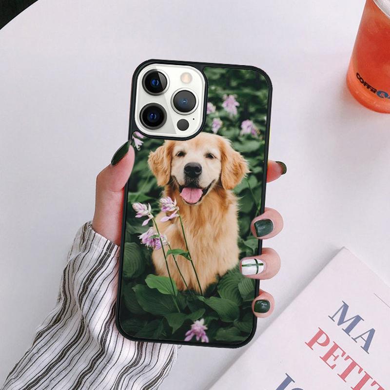 

Cartoon Golden Retriever Dog Phone Case For iPhone 17 Air 14 13 12 16Pro Max 15 Plus Max Cover Shell coque iPhone 14