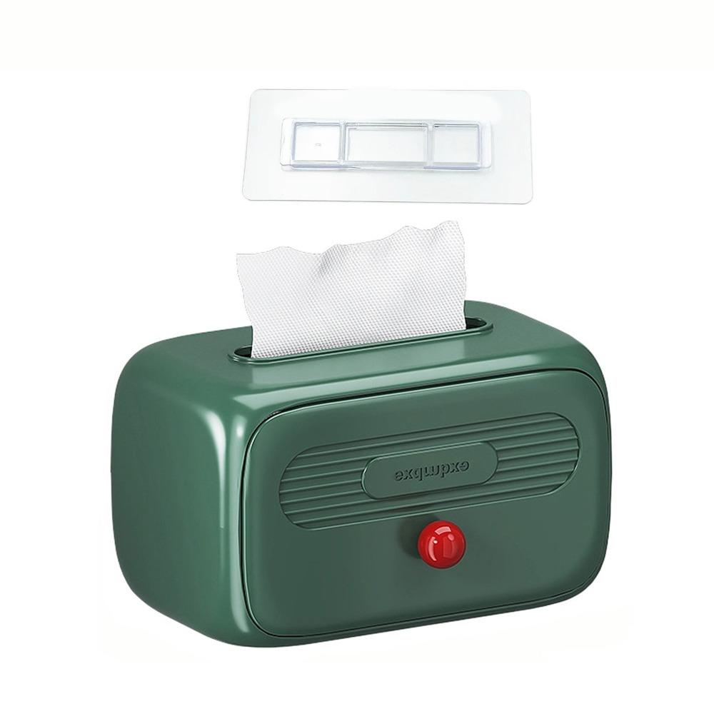 

Plastic Tissue Storage Boxes Rectangle Paper Boxes Vintage Napkin Extraction Box Living Room Green-Style B