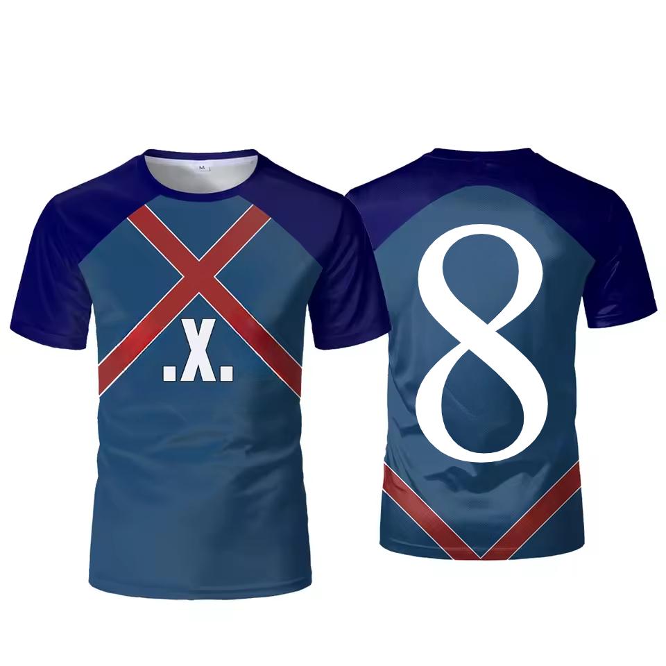 Men's Casual Sports Loose Plus Size Simple Digital Football T-shirt with Printed Round Neck Short Sleeved 3D T-shirt Top