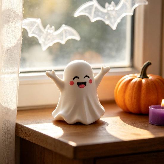 Halloween Party Supplies Ghost Pen Holder, Cute Mini Figurine Desk Decor, Funny Novelty Office Decor Pencil Stand Ornament, Creative Organizer