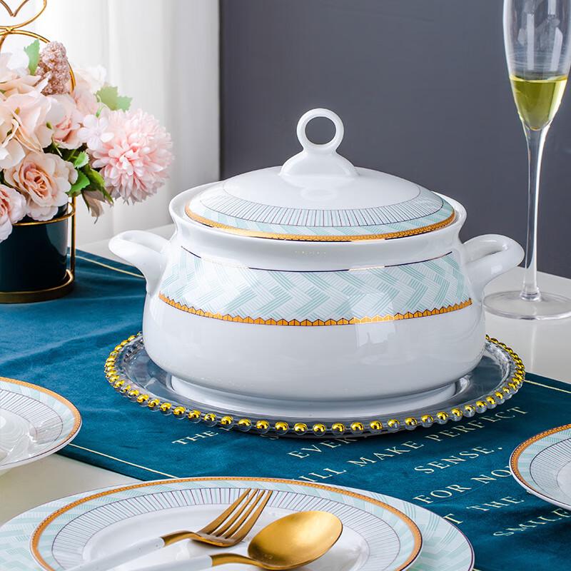 Ruhan Jingdezhen Blue Glaze Ceramic Dinnerware Set