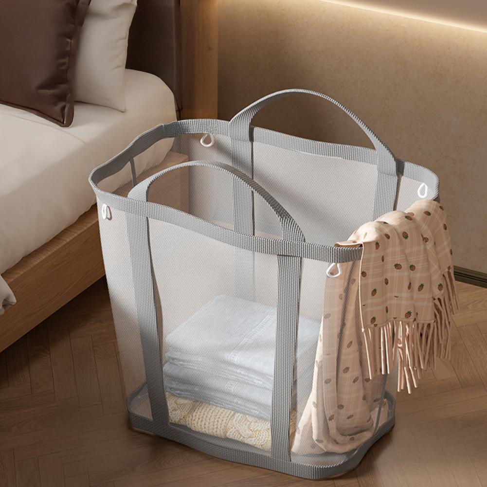 Wall-mounted Storage Solution Wall-mounted Dirty Clothes Basket Wall-mounted Nylon Mesh Laundry Hamper with for Bathroom