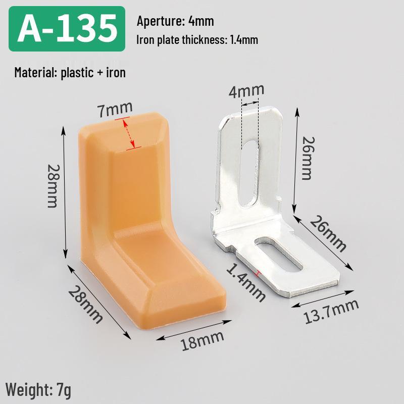 Nylon Cabinet Corner Bracket, 90° Thickened Right Angle Connector