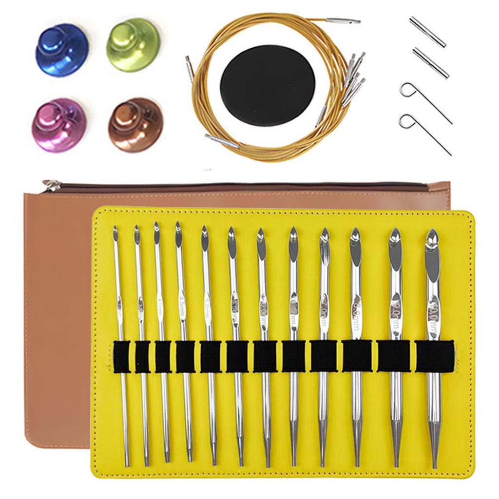 Circular Knitting Needle Set Interchangeable Practical Handicraft Craft Tool for Needlework