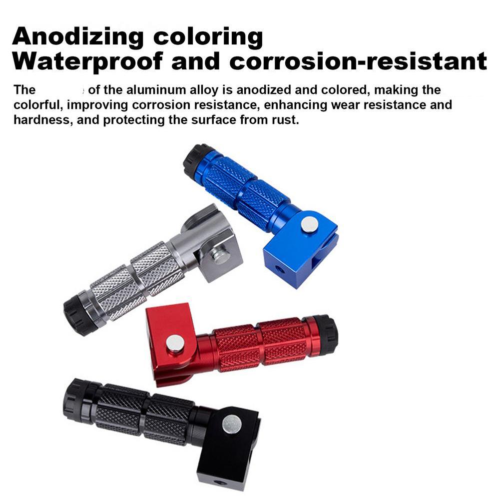 1Pair Motorcycle Foot Pegs CNC Aluminum Motor Bike Universals Folding Footrests Foot Pegs Premium Rear Foot Pedals Motorbike