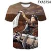 Attack on Titan 3D Pattern T-Shirt for Anime Fans, Stylish Cartoon Tops, Lightweight Polyester Casual Streetwear Clothes