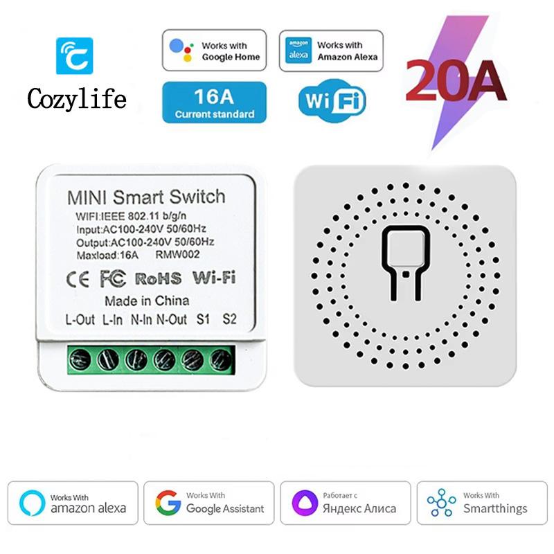 WiFi Smart Switch 16A/20A Auto Breaker Relay Module Switches Timer APP Voice Control AC100-240V for Yandex Alice Alexa Google