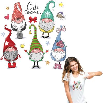 Winter Ghome Applique On Clothes T-Shirt Jeans Decoration New Fashion Heat Transfer Diy Washable Parches Christmas Gift