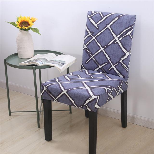 Printed Dining Chair Case Spandex Elastic Chair Slipcover Case Stretch Seat Covers For Wedding Hotel Banquet Home Use Dining Room