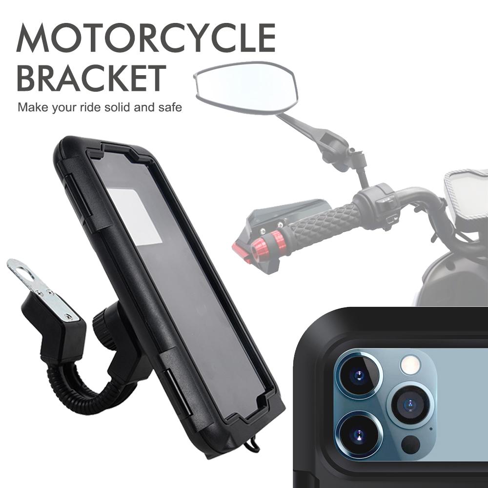 Motorcycle Phone Holder 360 Degree Rotation Cell Phone Clamp Motorbike Smartphone Mount Scooter Phone Clip For 4 -7.4 Inche