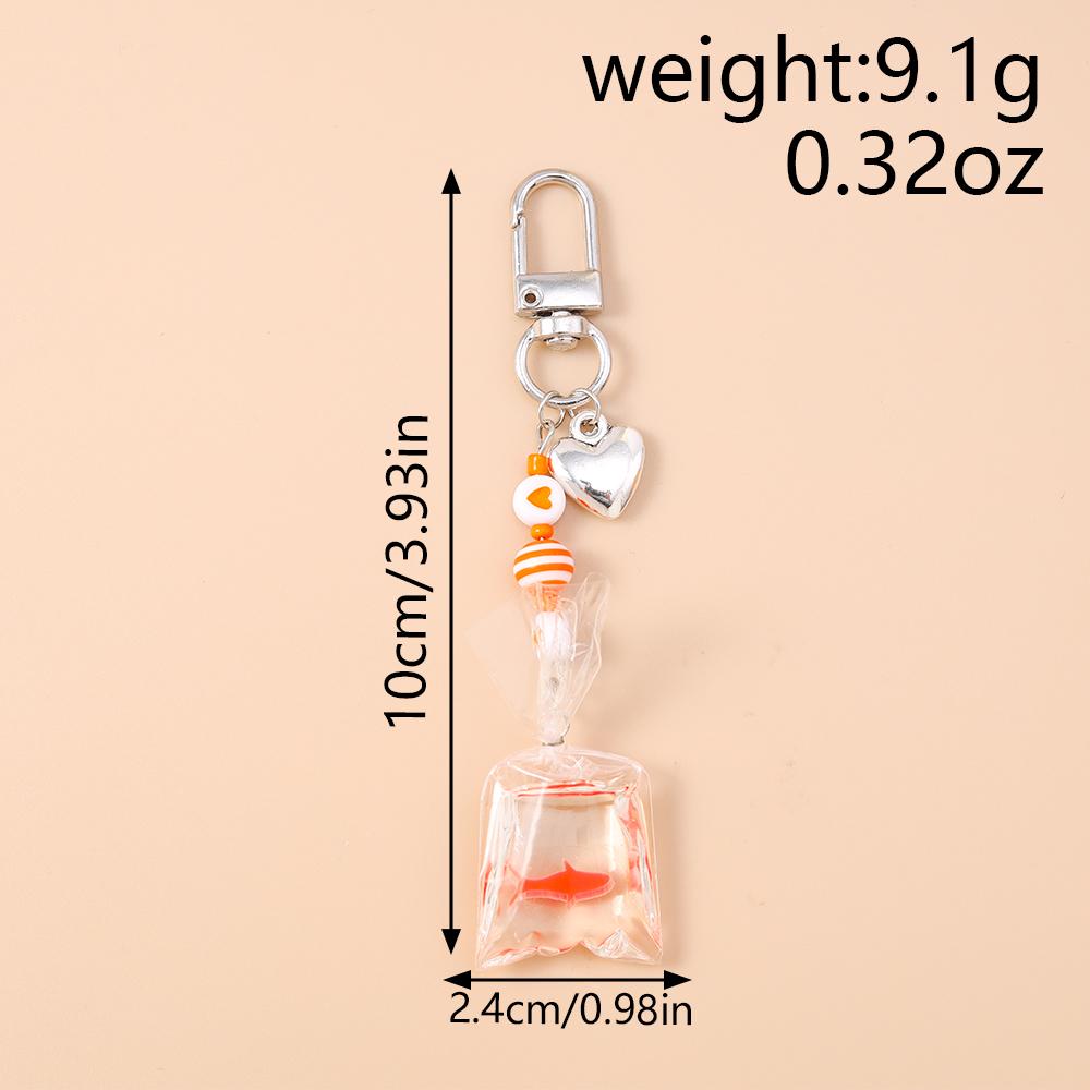 Cute Simulation Water Bag of Goldfish Keychain Women Girls Key Ring Pendants for Handbag Decor DIY Kid's Jewelry Gifts