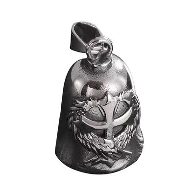 Motorcycle Charm Bell Bikers Good Luck Bell Hanger Alloy Key Chain Accessory Riding Protection Pendant for Family Lovers Adults