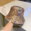 Polyester Panama Hat Color Mix Women's Hat Casual Sequin Hat  Outdoor