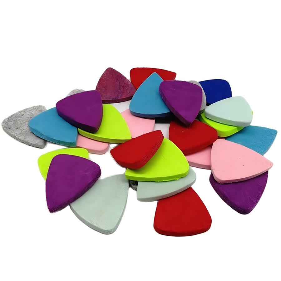 5pcs 3cm Color Felt Picks Durable Heart Shaped Picks for Guitar Ukulele Bass Musical String Instrument Performance Accessories