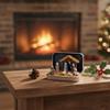 Christmas Nativity Scene Set In a Tin Box Handmade Pocket Size Nativity Scene Gift Iron Box Resin Nativity Scene Set