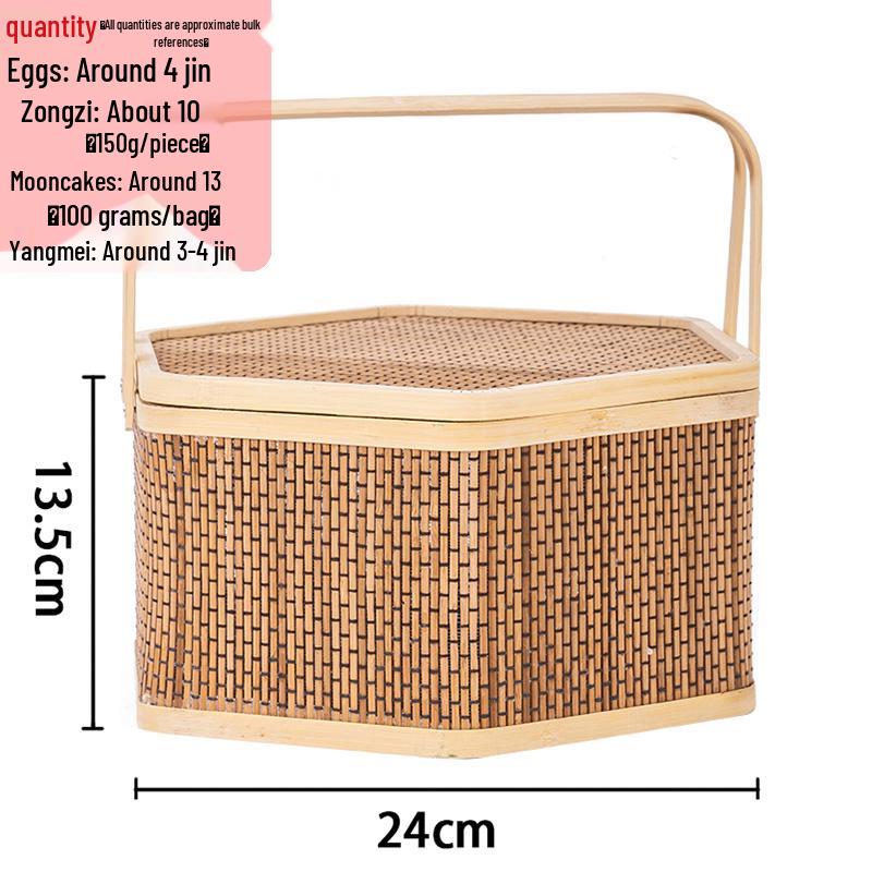 Hand-Woven Bamboo Basket for Zongzi, Mooncakes, Fruits, Specialty Products - Anji Bamboo