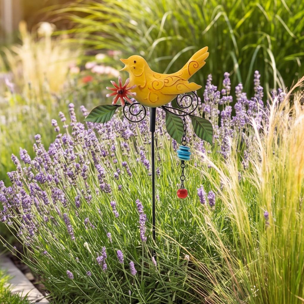 Metal Decorative Garden Stake Multi-Purpose Birds Decoration Metal Stakes Lovely Animal Yard Art Stakes For Terraces & Patios