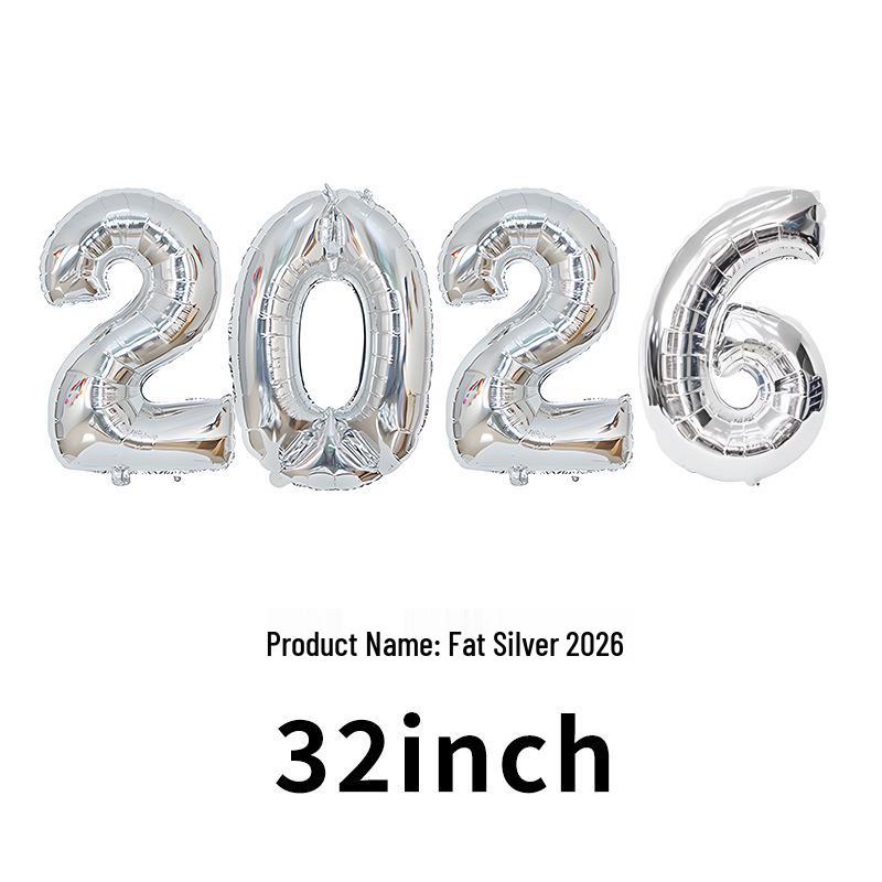 2026 New Year's Party Large 32" & 40" Number Foil Balloons Set