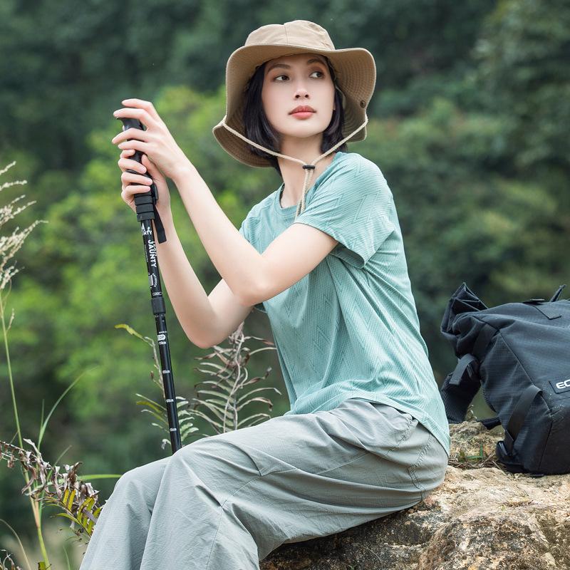 

Женская летняя спортивная футболка из ледяного шелка с быстрой сушкой 2023 - Дышащая с коротким рукавом для активного отдыха L