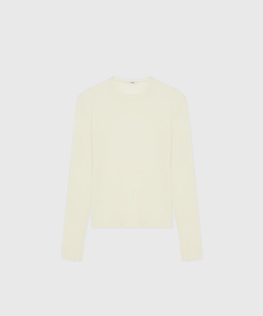TAILLE Single Neck Long Sleeve Top Dutch White