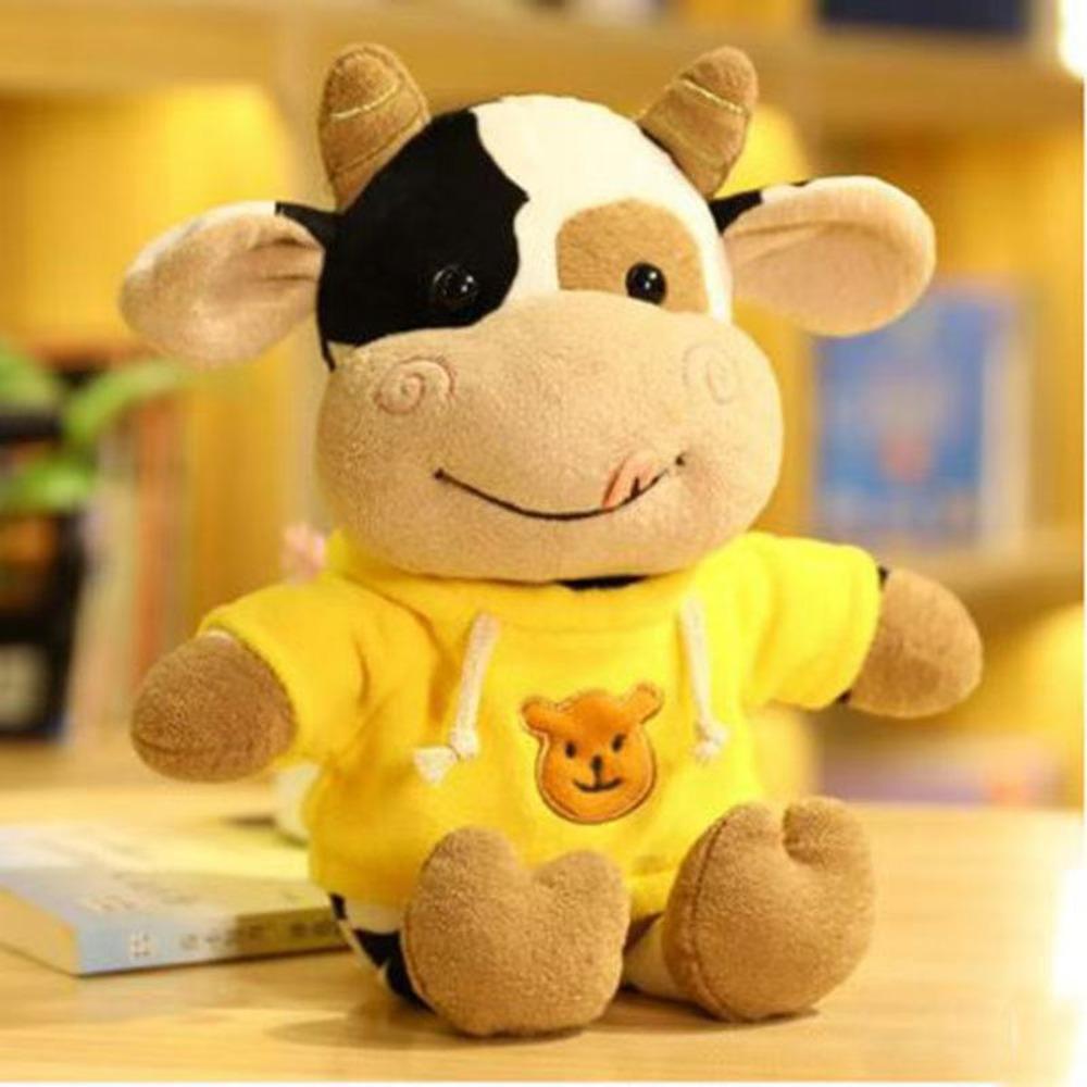 Cute Cow Doll Calf Plush Toy Zodiac Cow Doll Rag Doll Girl Birthday Gift Dressing Calf