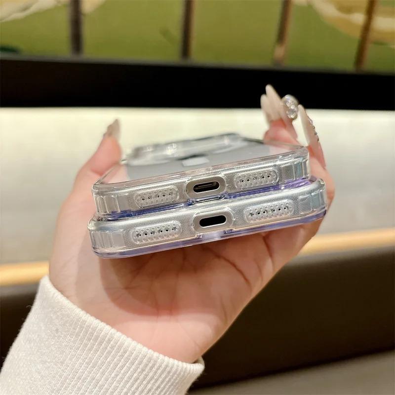 Transparent Magnetic Phone Case For 17 16 13 11 15 14 12 11 Air Pro Max Plus Silicone For Magsafe Wireless Charge Cover