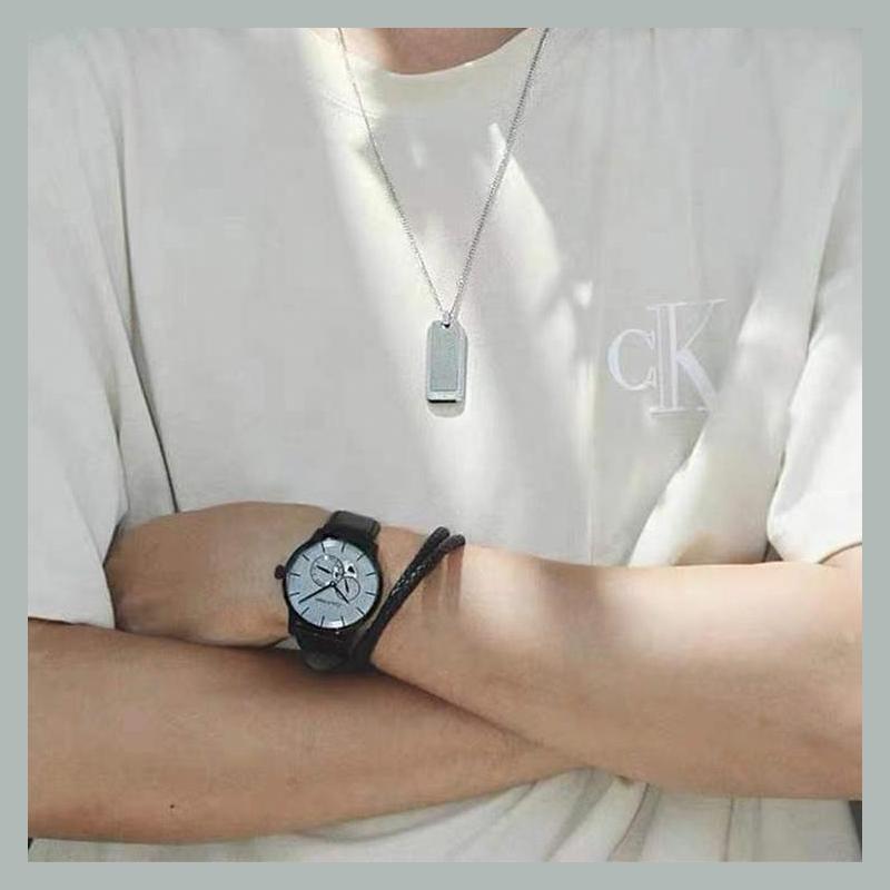 Calvin Klein CK Industrial Metal Series Stainless Steel Necklace Men's 2758034 35000051-steel color