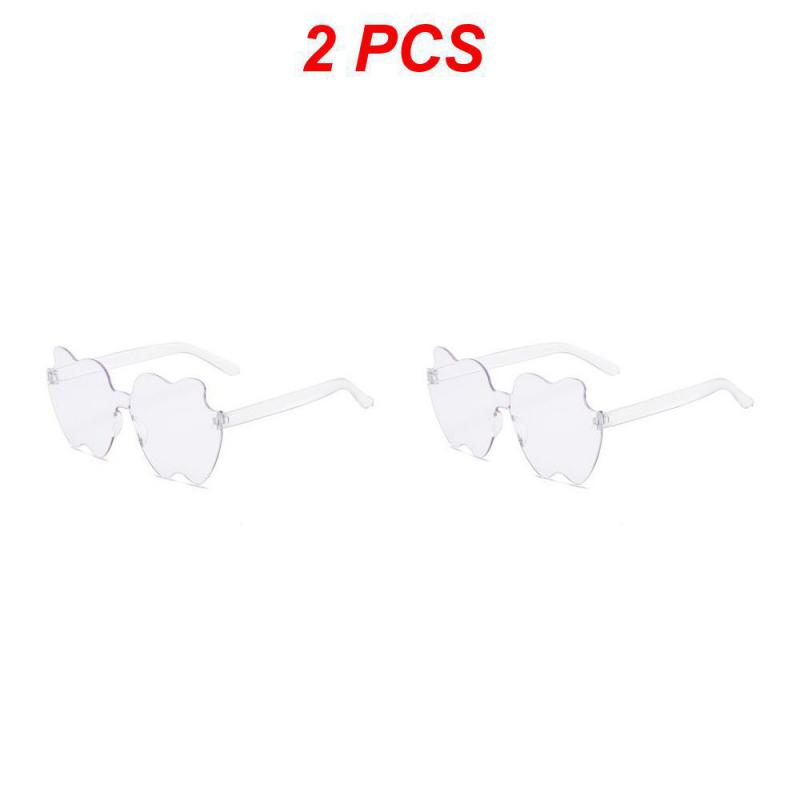 2/4/6PCS Eyewear Frameless Clear Lens Colorful Funny Gafas De Sol Shades Polarized Rimless Jelly Color Personality For Women Men