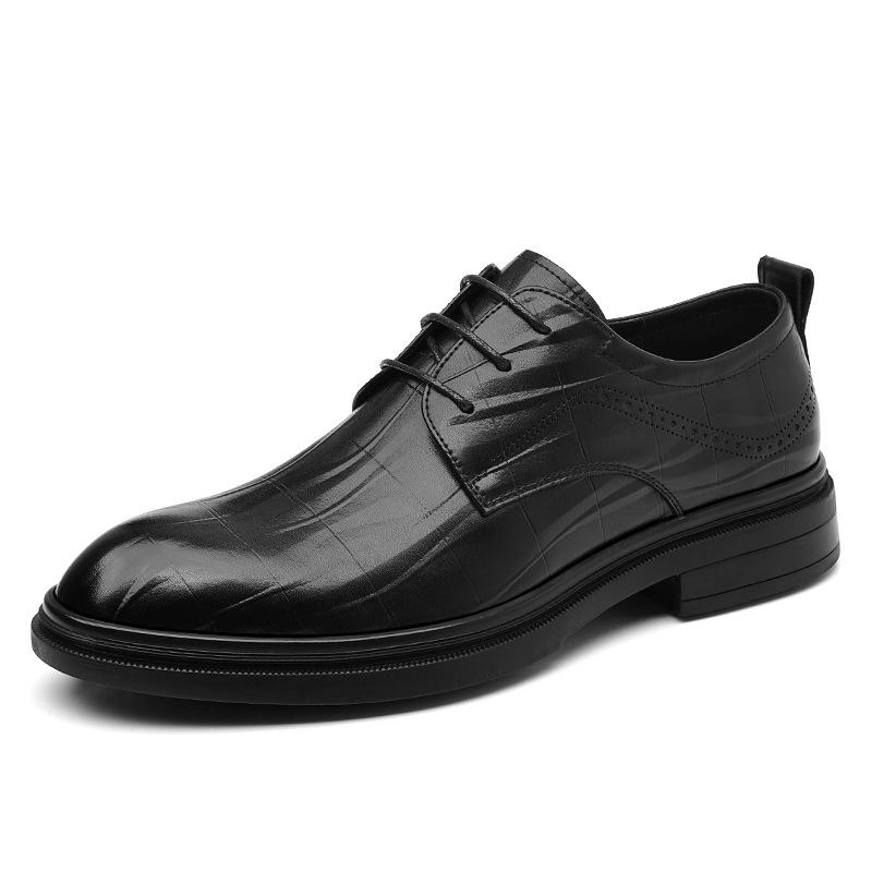 Dress Leather Shoes Leather Shoes Men's Height-increasing Shoes Men's Low-top Work Wedding Shoes 2025