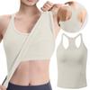Breathable And Shock-absorbing Sports Bra With Chest Cushion And Herringbone Thread Top For External Wear