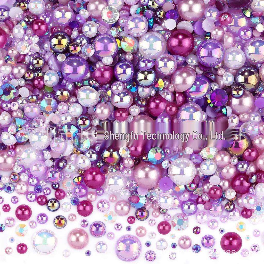 Multi-color Half Pearl Nail & Craft Embellishments for Nails, Phone Cases, Earrings & Hair Clips