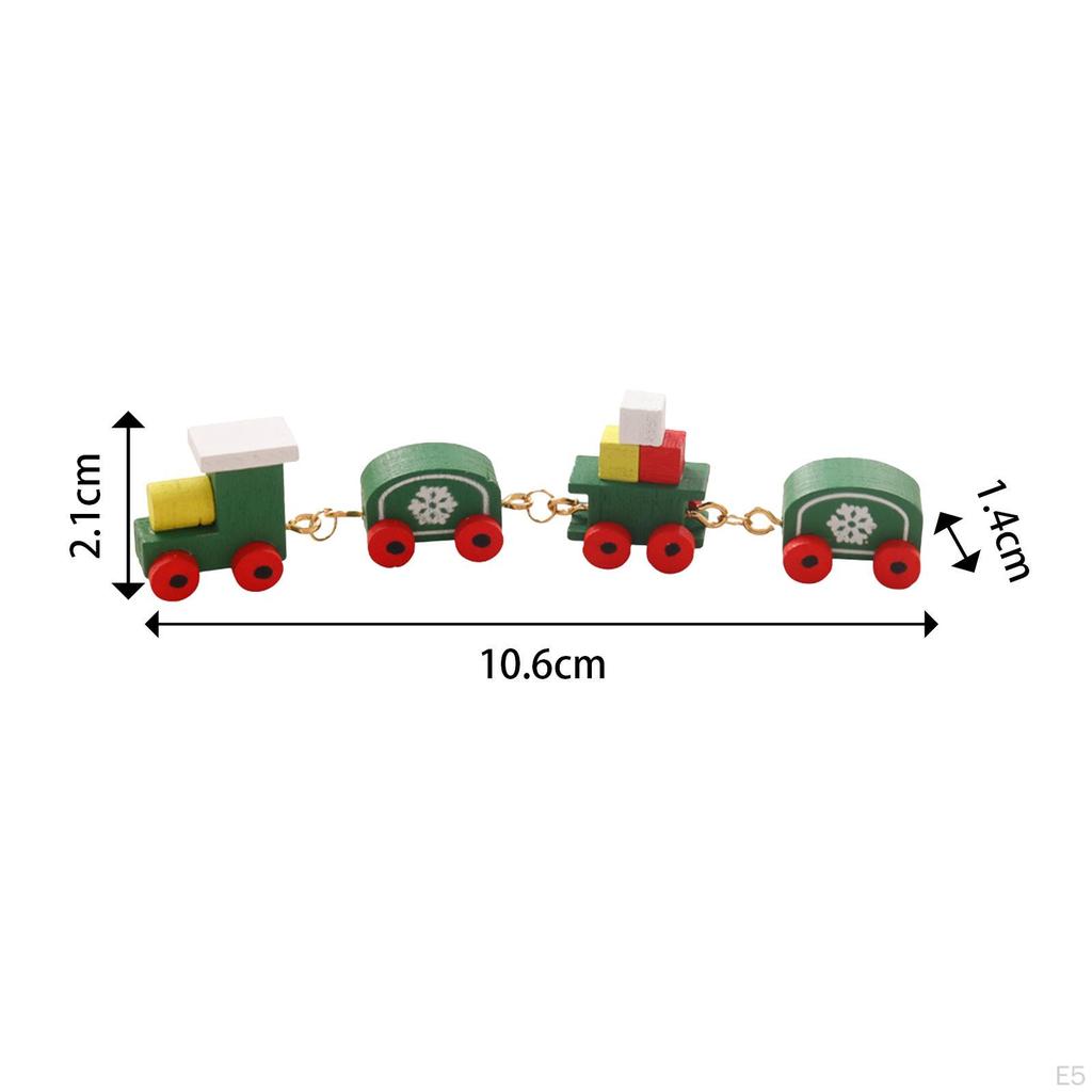 1/12 Dollhouse Mini Christmas Train Miniature Wood Model Wooden Toy for