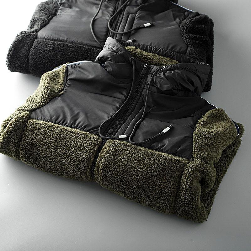 Men's Stitching Jacket Thick Fleece Jacket