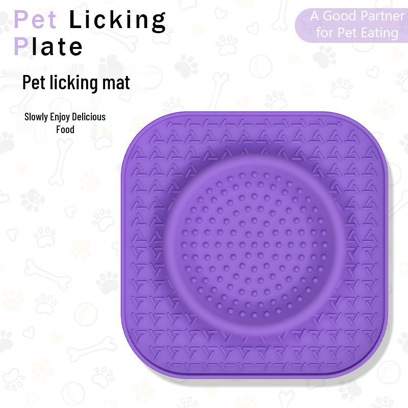 Pet Silicone Non-Slip Slow Feeder Placemat - Food Grade Multi-Functional Dog Bowl Mat
