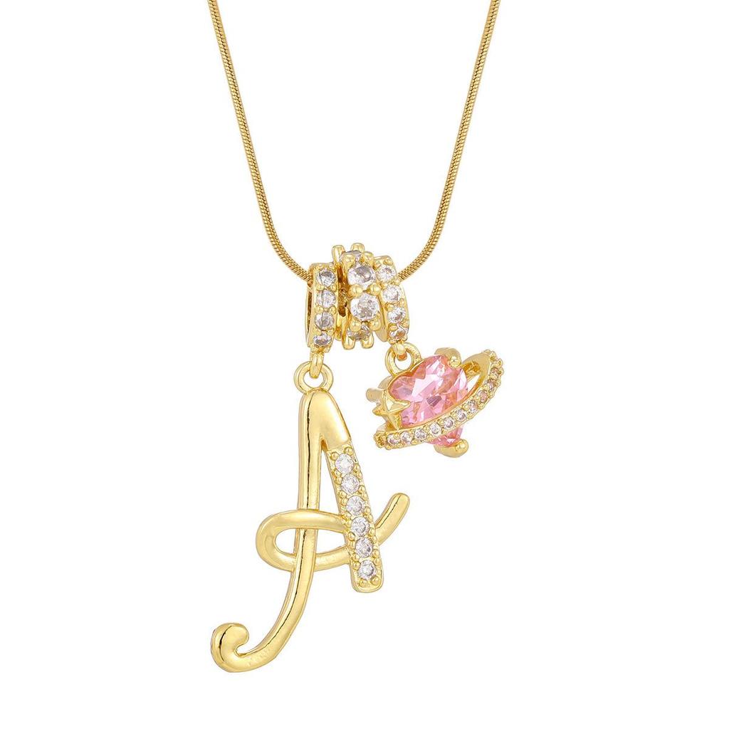 Dopamine 26-Letter Necklace: Light Luxury Collarbone Chain for Women