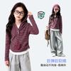 Tutu Xiaoxiang Girls' Striped Hooded Faux Two-Piece Long-Sleeve T-Shirt