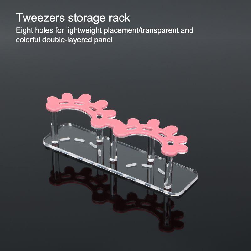 Acrylic Eyelash Tweezers Storage Rack Tweezer Organizer Holder Stand Eyelash Extension Tools Makeup Beauty Shelf 8 Holes
