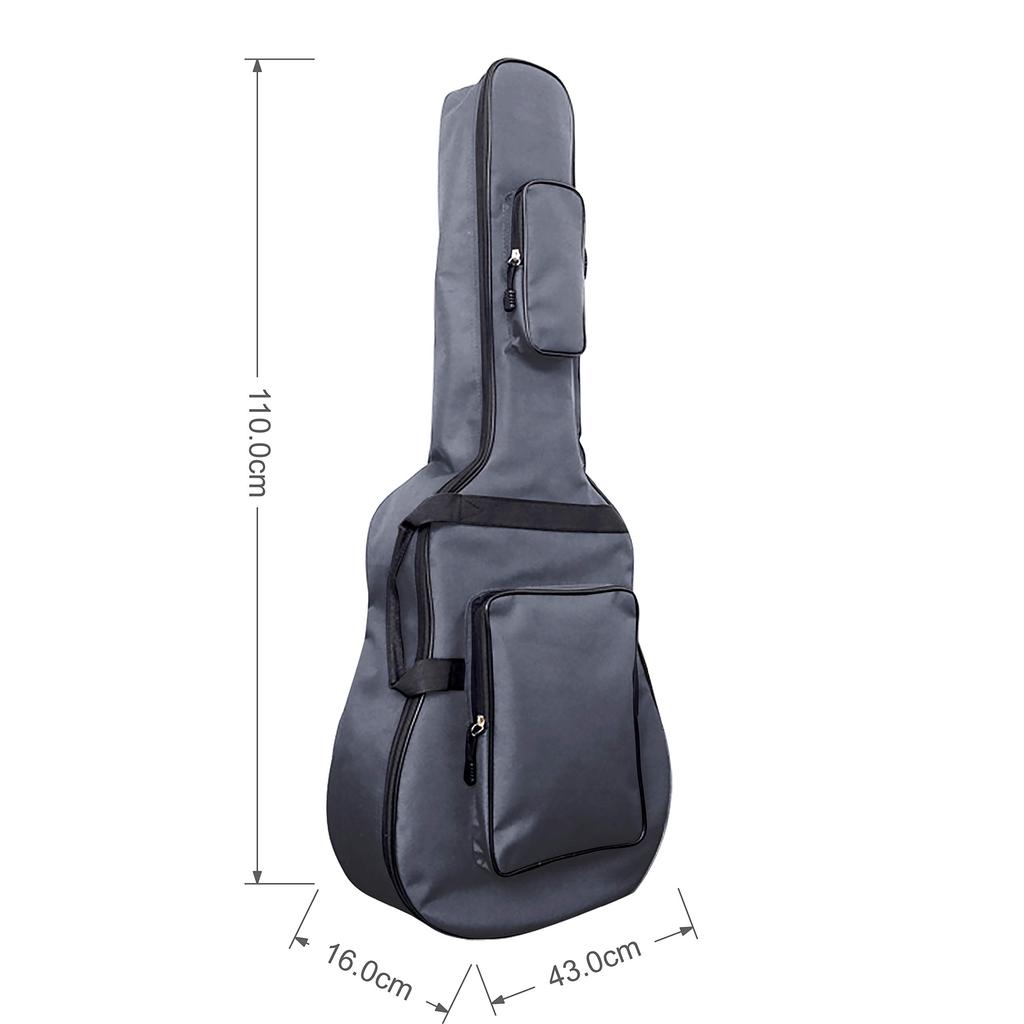 Jumbo Guitar Gig Fits and Guitars with 12mm Foam Bag, Backpack-Style, 42- 43-inch (Jumbo Type), Filling, (Gray)