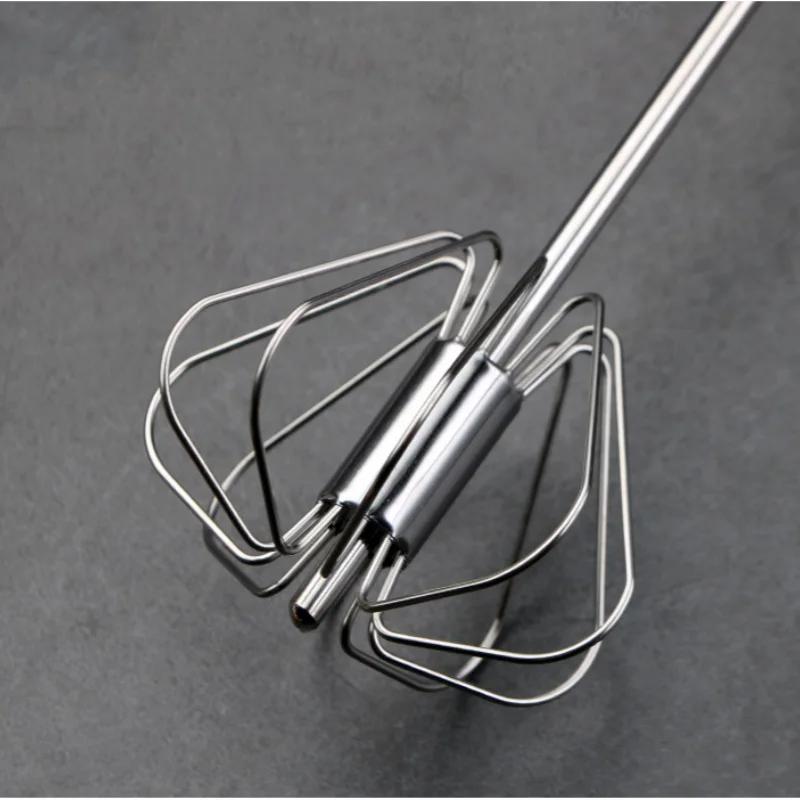 Semi-automatic Egg Beater 304 Stainless Steel Egg Whisk Manual Hand Mixer Self Turning  Stirrer Kitchen Accessories Egg Tools