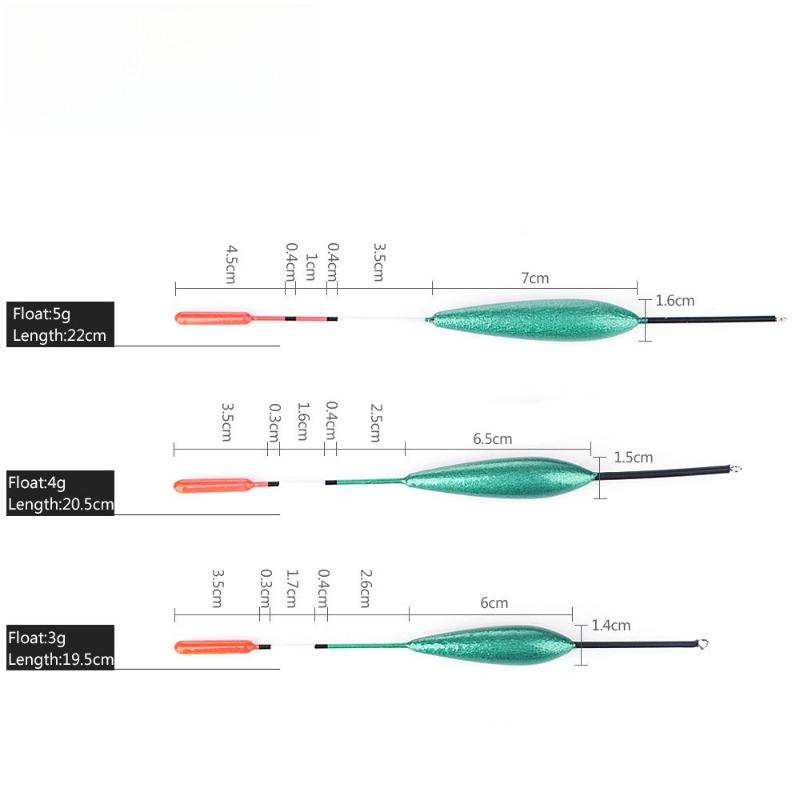 Fishing Float Long-distance Casting Thicker Eye-catching Big Buoyant Fishing Bobbers 10pcs A Set