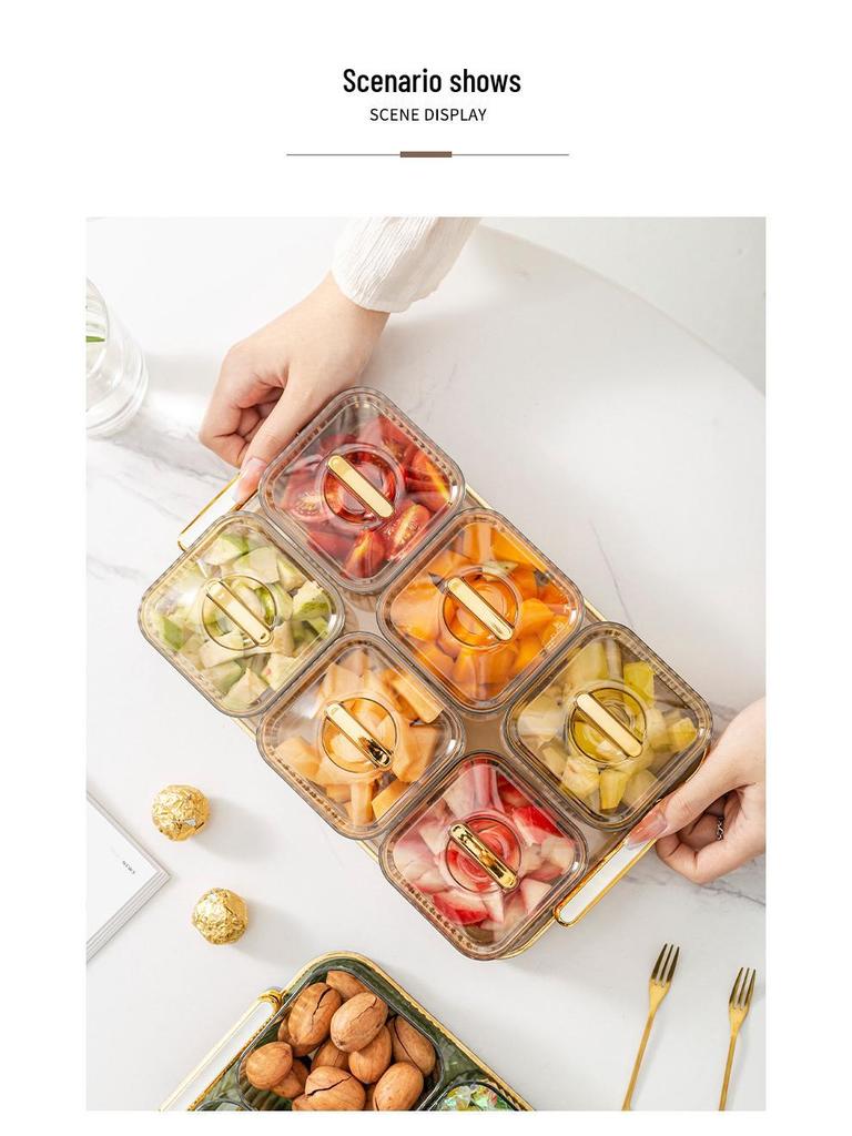 Elegant Transparent Fruit and Snack Display Plate for Living Room