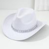 Men's and Women's Western Cowboy Hat Simple, Rhombus Sword Rhinestone Hat Ladies Decorative Hat, Felt Top Hat