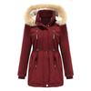 2024 Autumn/Winter Women's Thick Lambswool Cotton Jacket with Removable Hood and Fleece Lining