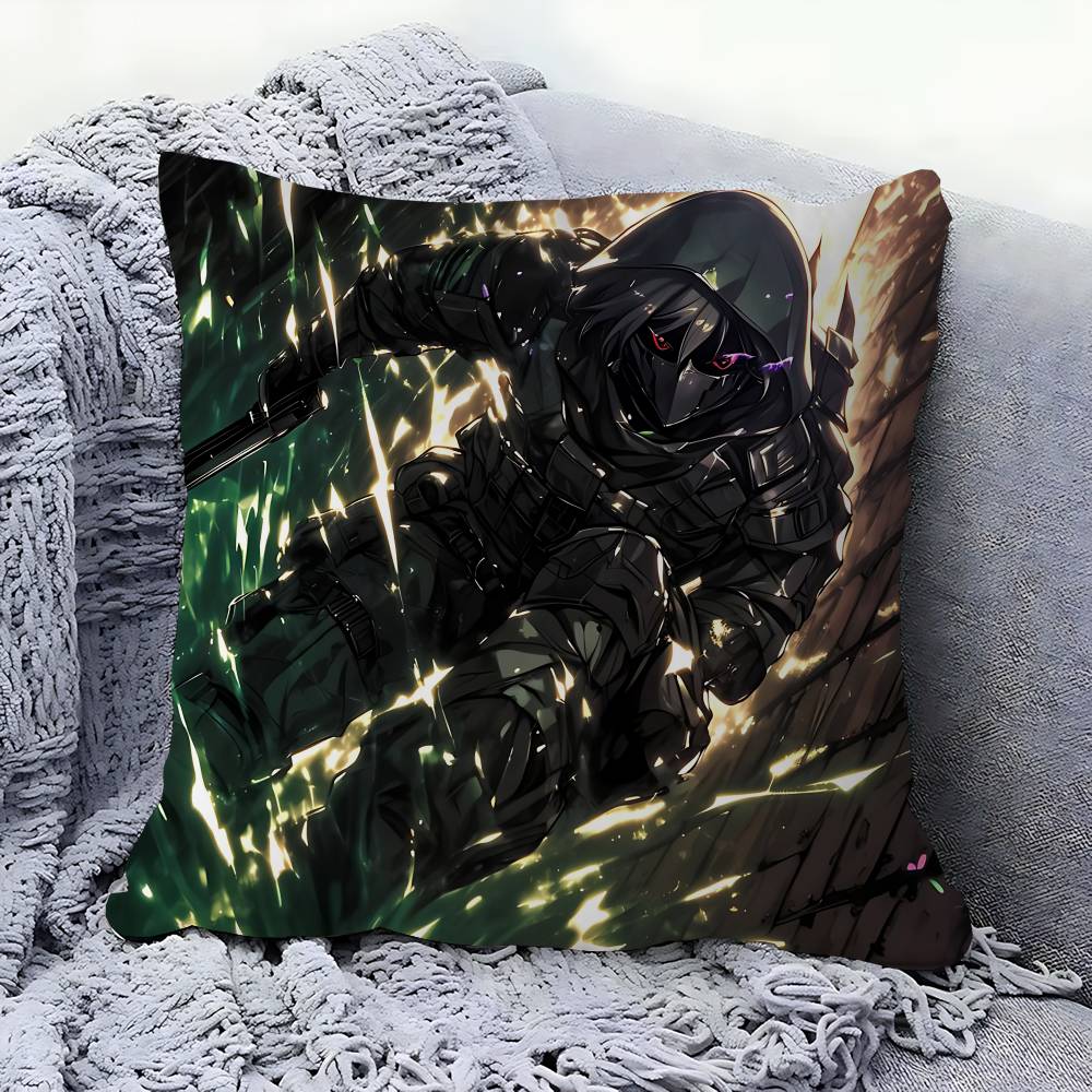 

Game G-GHOSTRUNNER Pillow Covers Cartoon Sofa Decorative Home Double-sided Printing Short Plush Cute Cushion Cover 12x12Inch