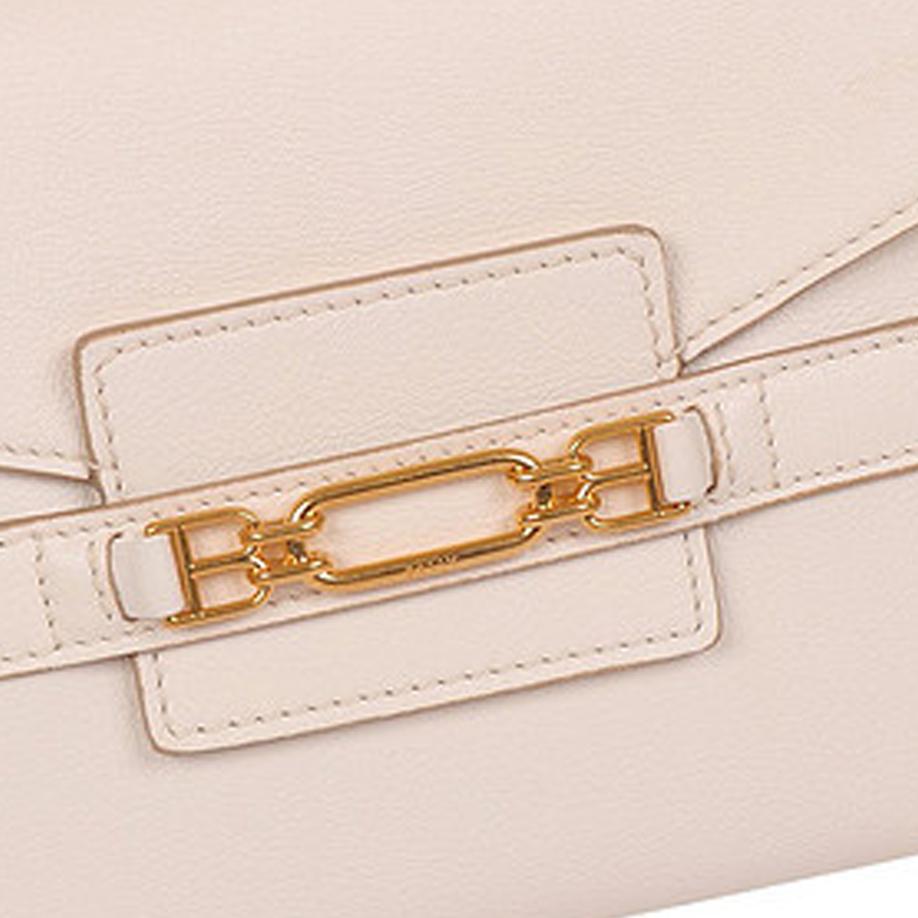 Bally Vissi Commuter Solid Color Chain Bit Buckle Leather Mini Shoulder Crossbody Bag Women bags Cream 6236078