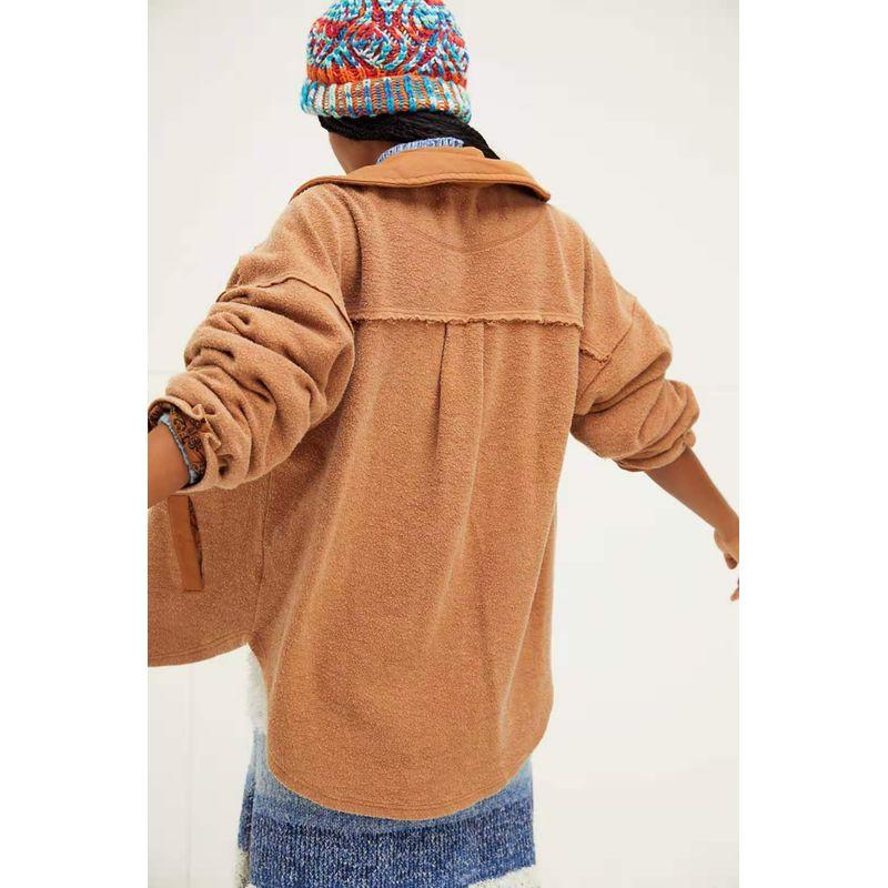 

FP Earl Британский лацкан Манжеты с принтом Детали Пэчворк Потертый стиль Двубортный костюм Верхняя одежда Caramel L