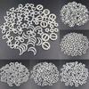 100Pcs/set Nail Beauty Charms for Jewelry Making Loose Beads Heart Star Flower Nail Decoration White Color ABS Hollow Simulation Pearl DIY Crafts