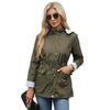 Casaco corta-vento com capuz removível Outono e Inverno Feminino Feminino Plus Size Jaqueta Feminina Corta-vento