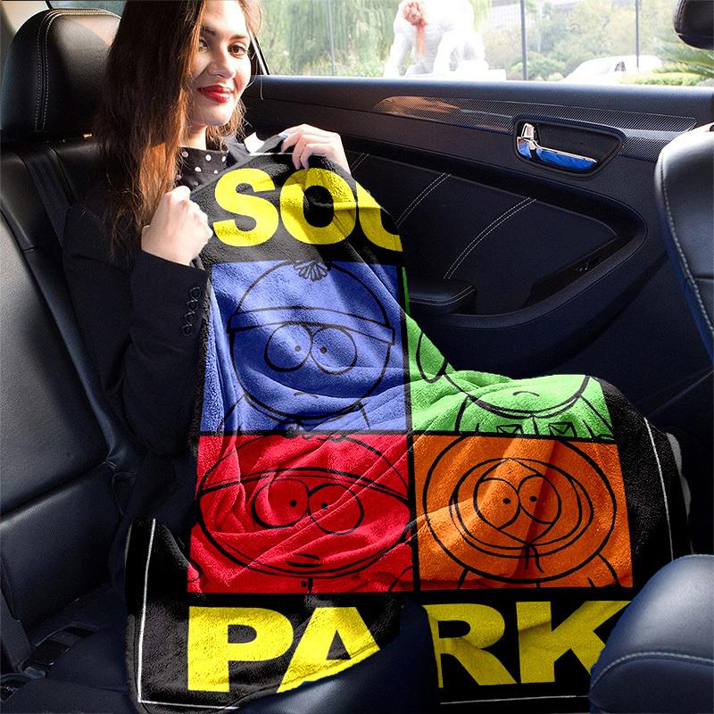 1pc South Park Home Decor: Cozy Blanket, Perfect Gift for Bedroom, Living Room, Travel, Camping, Car, Beach, Office Naps, Ideal Sofa Throw, Outdoor Bl